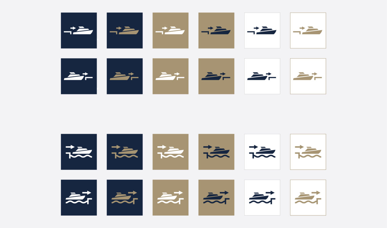 Custom vector icons design for Deep Sea yachting