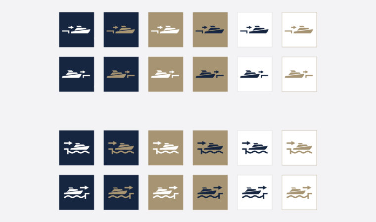 Custom vector icons design for Deep Sea yachting