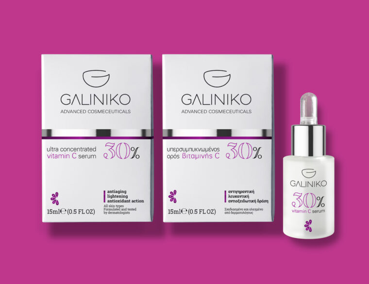Galiniko advanced cosmeceuticals Vitamin C serum branding and packaging design