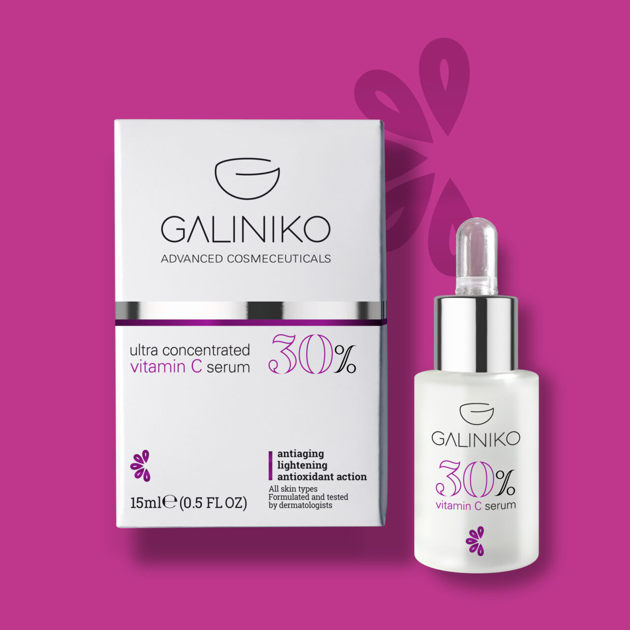 Galiniko advanced cosmeceuticals Vitamin C serum branding and packaging design