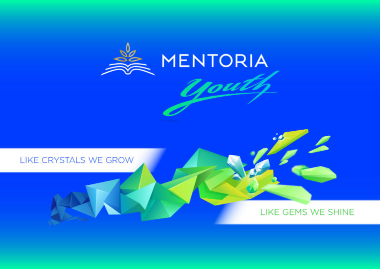 Mentoria Youth concept illustration on blue background